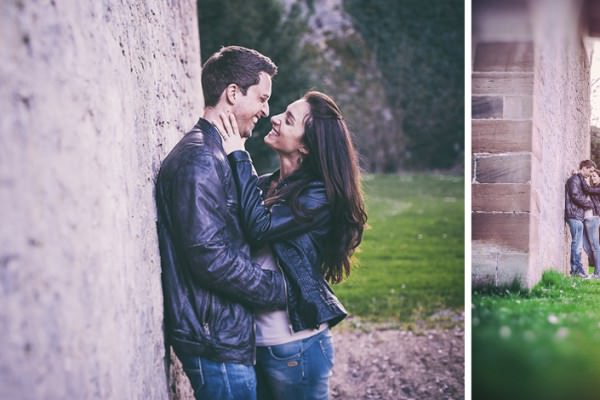 Pärchenfotos hoch über Würzburg